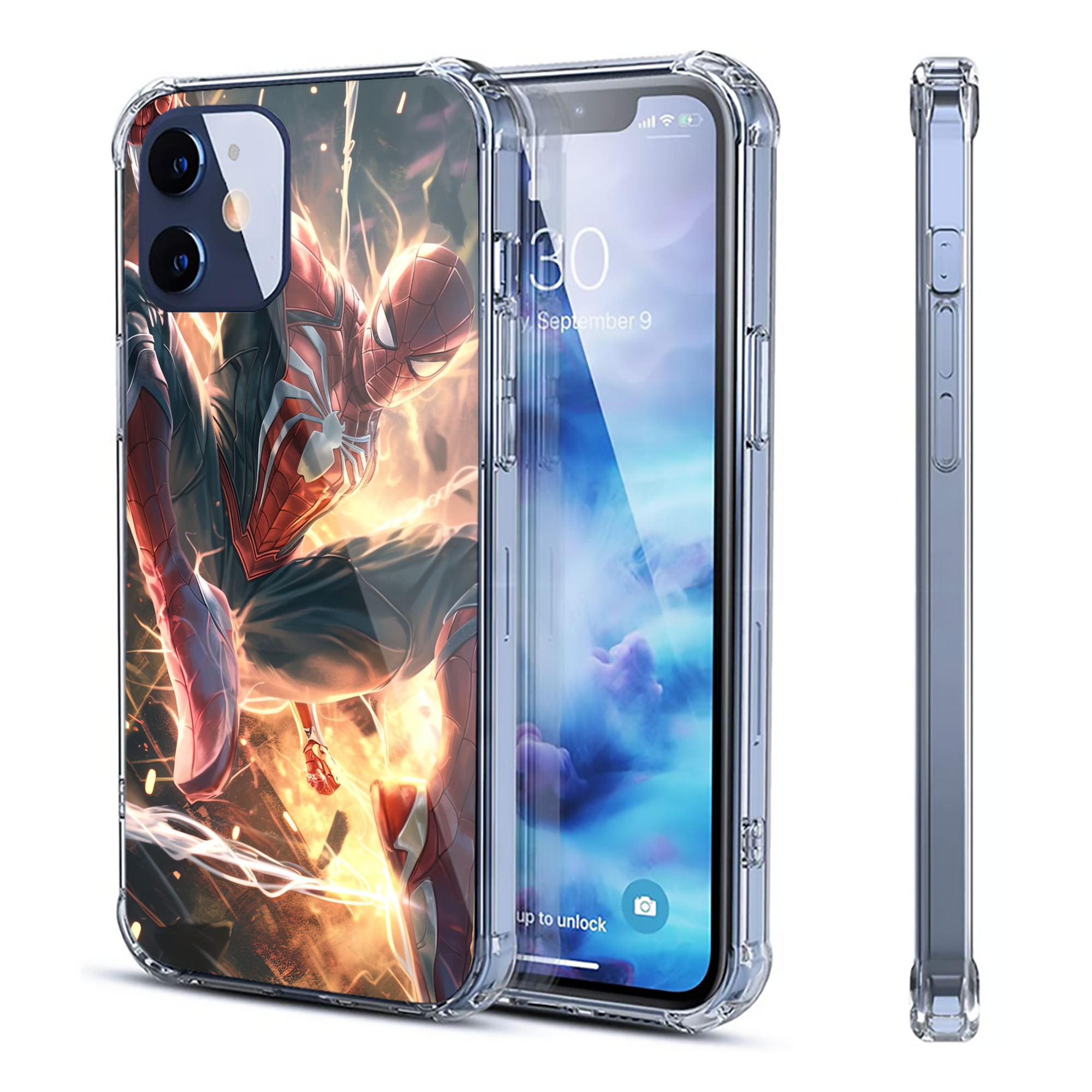 （画像用） Spider Man スパイダーマン 【iPhone 12シリーズ対応】透明スマホケース（クリアソフトケース）